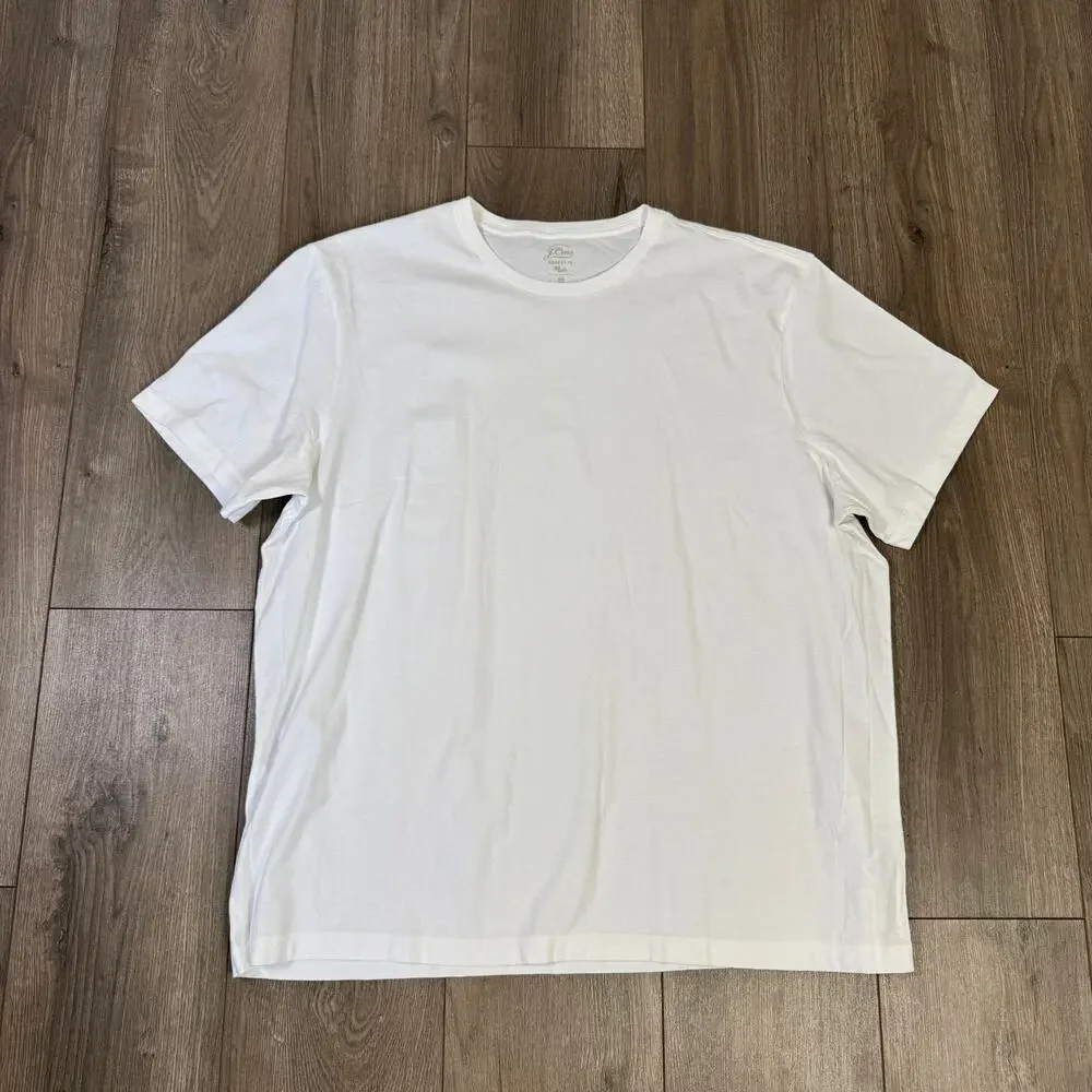 J.Crew Broken In Crew Neck T-Shirt Mens 3XL White Short Sleeve Cotton Pullover